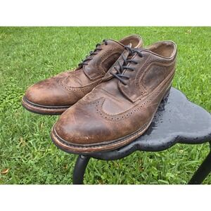 Frye James Wingtip brogue gunboat Oxford shoes US 10D  Men's Brown Leather